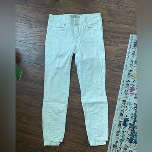 Zara cropped ankle white skinny jeans